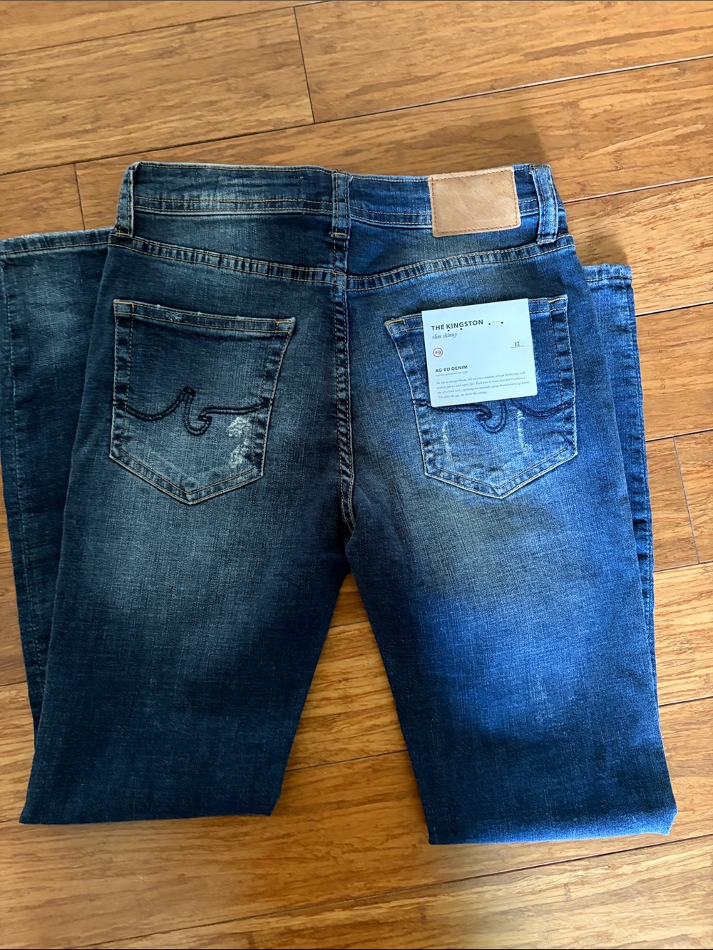 AG Adriano Goldschmied Men's Slim Straight Jeans in Dark Blue Wash